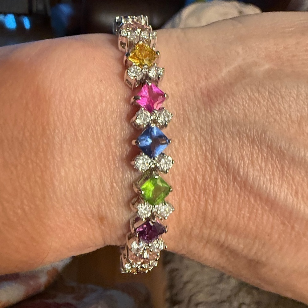 Nolan Miller glamour collection, multicolor, gemstone, tennis bracelet